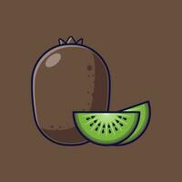 kiwi fruit tekenfilm vector icoon illustratie. voedsel fruit icoon concept geïsoleerd premie vector. vlak tekenfilm stijl geschikt voor web landen bladzijde, banier, sticker, achtergrond