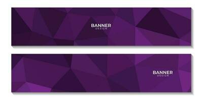 reeks van banners abstract Purper meetkundig achtergrond met driehoeken voor bedrijf vector