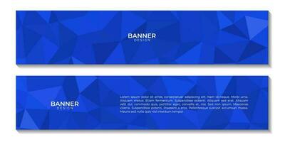 reeks van banners abstract blauw achtergrond met driehoeken voor bedrijf vector