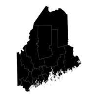 Maine staat kaart met provincies. vector illustratie.