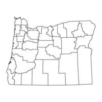 Oregon staat kaart met provincies. vector illustratie.