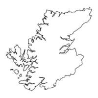 hoogland kaart, raad Oppervlakte van Schotland. vector illustratie.