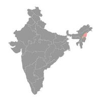 nagaland staat kaart, administratief divisie van Indië. vector illustratie.