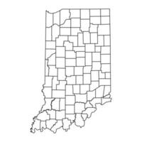 Indiana staat kaart met provincies. vector illustratie.