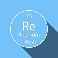 rhenium symbool met lang schaduw ontwerp. chemisch element van de periodiek tafel. vector illustratie.