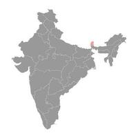 sikkim staat kaart, administratief divisie van Indië. vector illustratie.