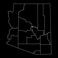 Arizona staat kaart met provincies. vector illustratie.