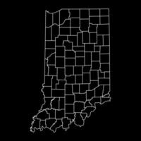 Indiana staat kaart met provincies. vector illustratie.