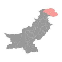 Gilgit baltistan regio kaart, administratief gebied van Pakistan. vector illustratie.