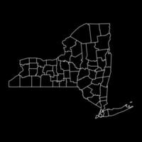 nieuw york staat kaart met provincies. vector illustratie.