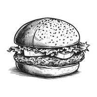 mooi hamburger silhouet - generatief ai vector