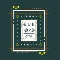 Wenen Europa stad grafisch typografie, t overhemd vector, ontwerp mode, illustratie, mooi zo voor gewoontjes stijl vector