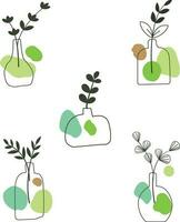 esthetisch lijn kunst plantkunde potten. modern kunst esthetisch vazen en ingemaakt planten eindeloos achtergrond. elegant klassiek vector, lap, illustratie ontwerp. vector