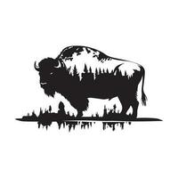 bizon silhouet karakter vector illustratie