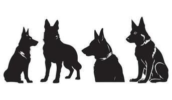 zwart en wit hond met vector illustratie