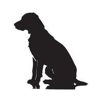 puppy hond silhouet met vector illustratie, wit achtergrond