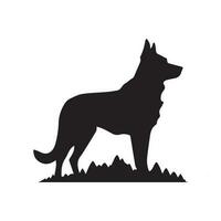 wolf zwart silhouet met vector illustratie