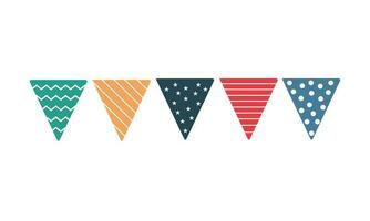 verjaardag vlag ontwerpen met divers motieven, verjaardag driehoekig vlaggen vector
