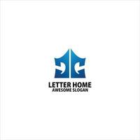 brief cc met huis logo ontwerp icoon bedrijf vector