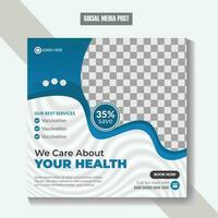 medisch en Gezondheid zorg Diensten sociaal media post sjabloon ontwerp verzameling Promotie plein folder sjabloon vrij vector