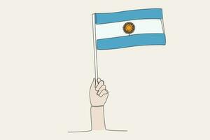 een hand- verheven de Argentinië vlag vector