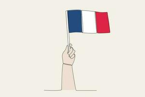 een hand- verheven de Frankrijk vlag vector