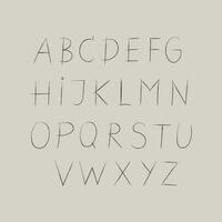 alfabet brieven hand- getrokken imitatie potlood vector tekening Aan geïsoleerd achtergrond. ontwerp element modern stijl. handgeschreven zorgeloos belettering tekst, illustratie