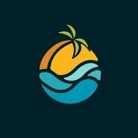 modern tropisch strand logo illustratie ontwerp voor uw bedrijf vector