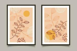 abstract botanisch minimalistische muur kunst verzameling vector