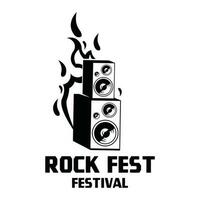 rots n' rollen logo silhouet. rots festival logo vector illustratie