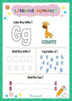 aan het leren alfabet met traceren vinden en kleur brieven voor kinderen vector