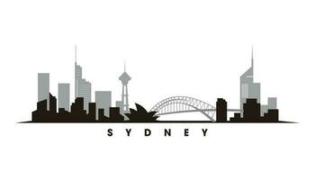Sydney horizon en oriëntatiepunten silhouet vector