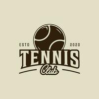 bal van tennis logo wijnoogst vector illustratie sjabloon icoon grafisch ontwerp. sport teken of symbool voor club of toernooi concept