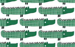 hand- tekening schattig krokodil naadloos patroon illustratie voor baby kamer, kinderkamer. illustratie ontwerp voor mode stoffen, textiel grafiek, afdrukken, inpakken, textiel. vector