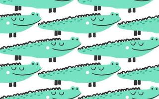 hand- tekening schattig krokodil naadloos patroon illustratie voor baby kamer, kinderkamer. illustratie ontwerp voor mode stoffen, textiel grafiek, afdrukken, inpakken, textiel. vector