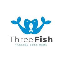 drie vis vector illustratie logo