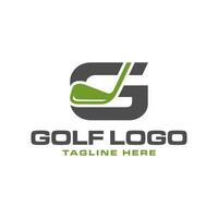 golf sport vector illustratie logo met brief t