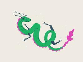 decoratief draak. mythologisch schepsel. symbool van de Chinese dierenriem teken. vector geïsoleerd hand- getrokken illustratie voor ontwerp en afdrukken.