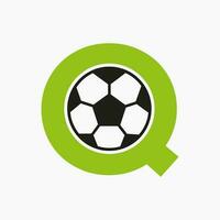 eerste brief q voetbal logo. Amerikaans voetbal logo ontwerp vector sjabloon