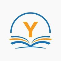 brief y onderwijs logo boek concept. opleiding carrière teken, Universiteit, academie diploma uitreiking logo sjabloon ontwerp vector