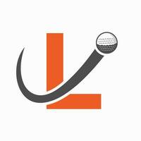 eerste brief l golf logo ontwerp. eerste hockey sport academie teken, club symbool vector