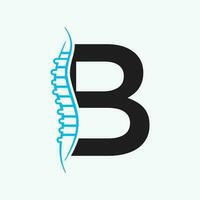 brief b orthopedische Gezondheid bot logo ontwerp met terug bot icoon. bot Gezondheid logo teken vector