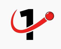 brief 1 bowling logo. bowling bal symbool met in beweging bal icoon vector