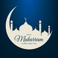 gelukkig Muharram Islamitisch nieuw jaar achtergrond. moslim gemeenschap festival sjabloon ontwerp. kaart, banier, poster. vector illustratie.