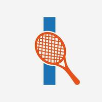 brief ik padel tennis logo. padel racket logo ontwerp. strand tafel tennis club symbool vector