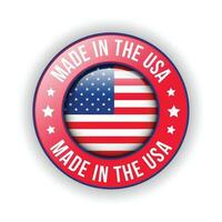 glanzend gemaakt in Verenigde Staten van Amerika insigne, gemaakt in de Verenigde staten, gemaakt in de Verenigde Staten van Amerika embleem, Amerikaans vlag, gemaakt in Verenigde Staten van Amerika zegel, gemaakt in Verenigde Staten van Amerika vector, pictogrammen, origineel Product, vector illustratie in 3d realistisch humeur
