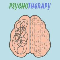 psychotherapie illustratie met handen en verstrikt draad, illustratie vector