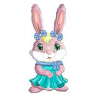 tekenfilm konijn, haas meisje in jurk, prinses. schattig kinderachtig karakter, Pasen, lente, symbool van 2023 Chinese nieuw vector