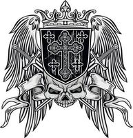 gotisch bord met t-shirts van het schedel grunge vintage ontwerp vector