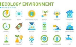 ecologie milieu platte pictogram vector